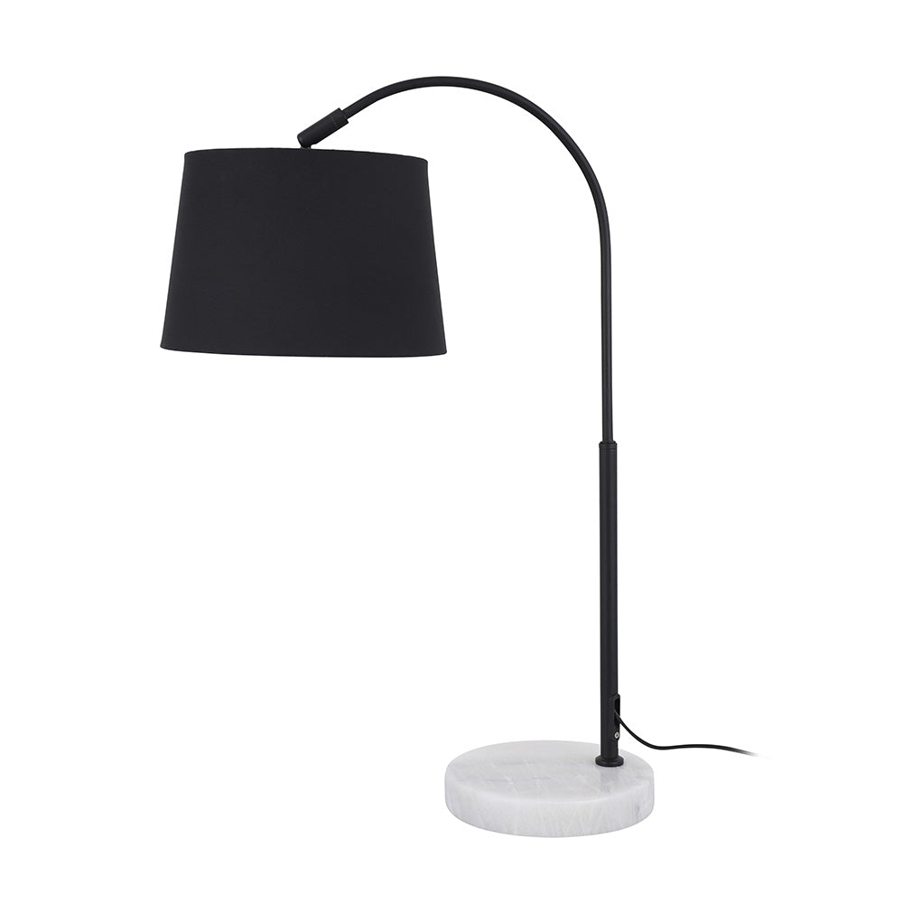 Hudson Black and Marble Modern Arch Table Lamp
