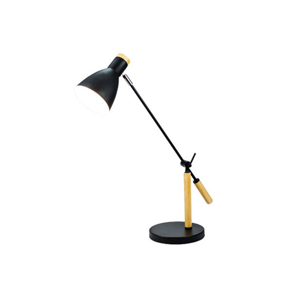 Scandinavian Black and Timber Adjustable Modern Table Lamp