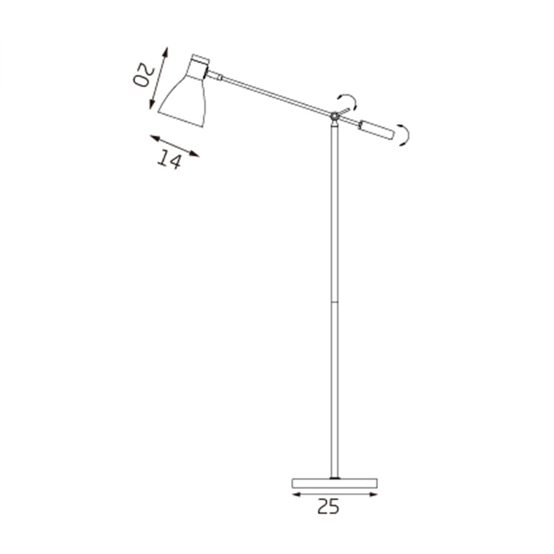 Scandinavian White and Timber Adjustable Modern Floor Lamp