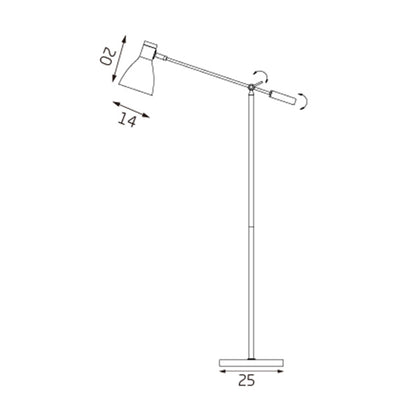 Scandinavian White and Timber Adjustable Modern Floor Lamp