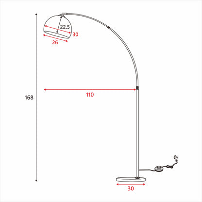 Beam Acro Chrome and White Arch Floor Lamp