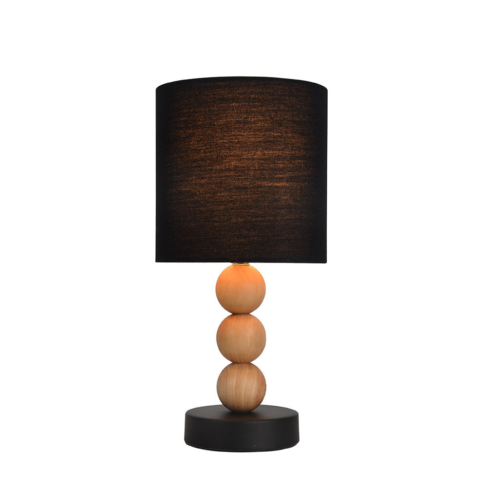 Cara Black and Wood Modern Table Lamp