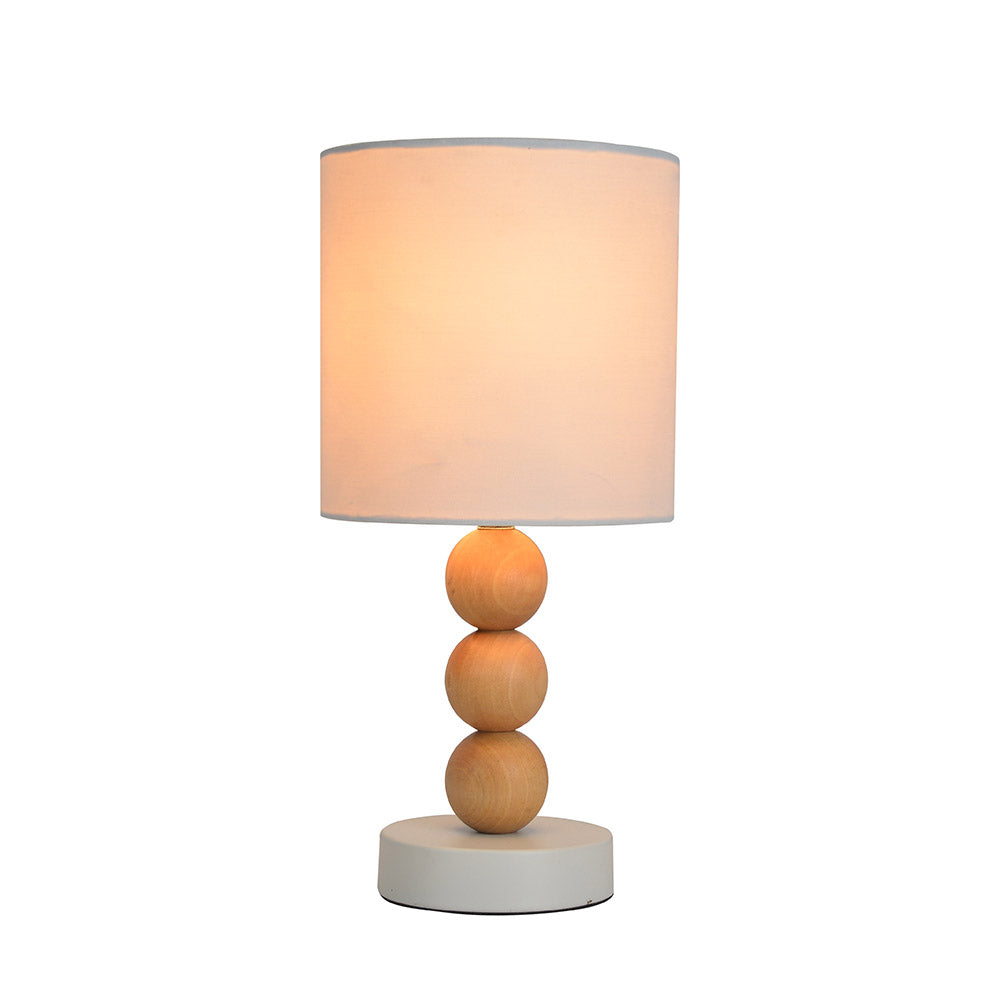 Cara White and Wood Modern Table Lamp
