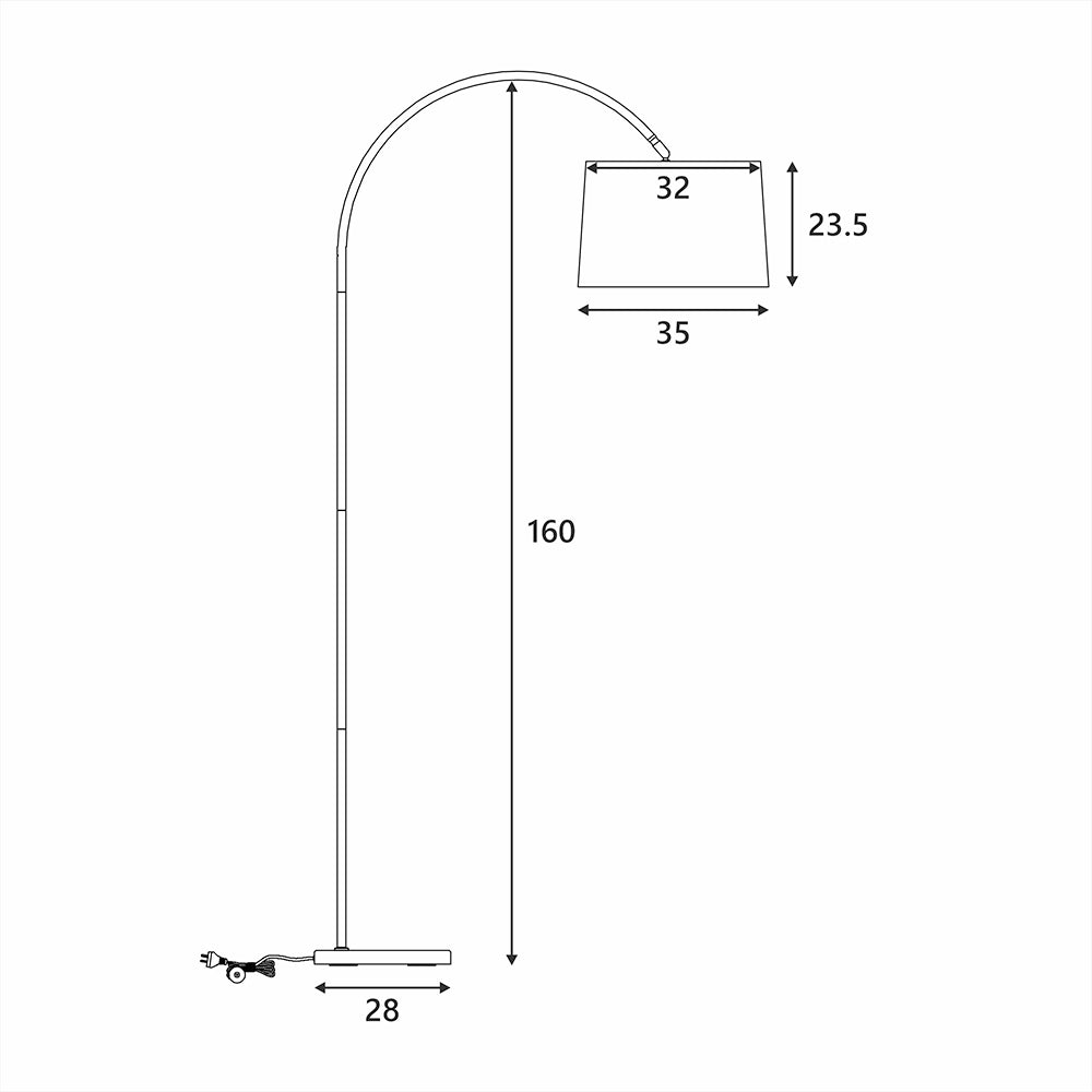 Tanya Black and Grey Arch Floor Lamp
