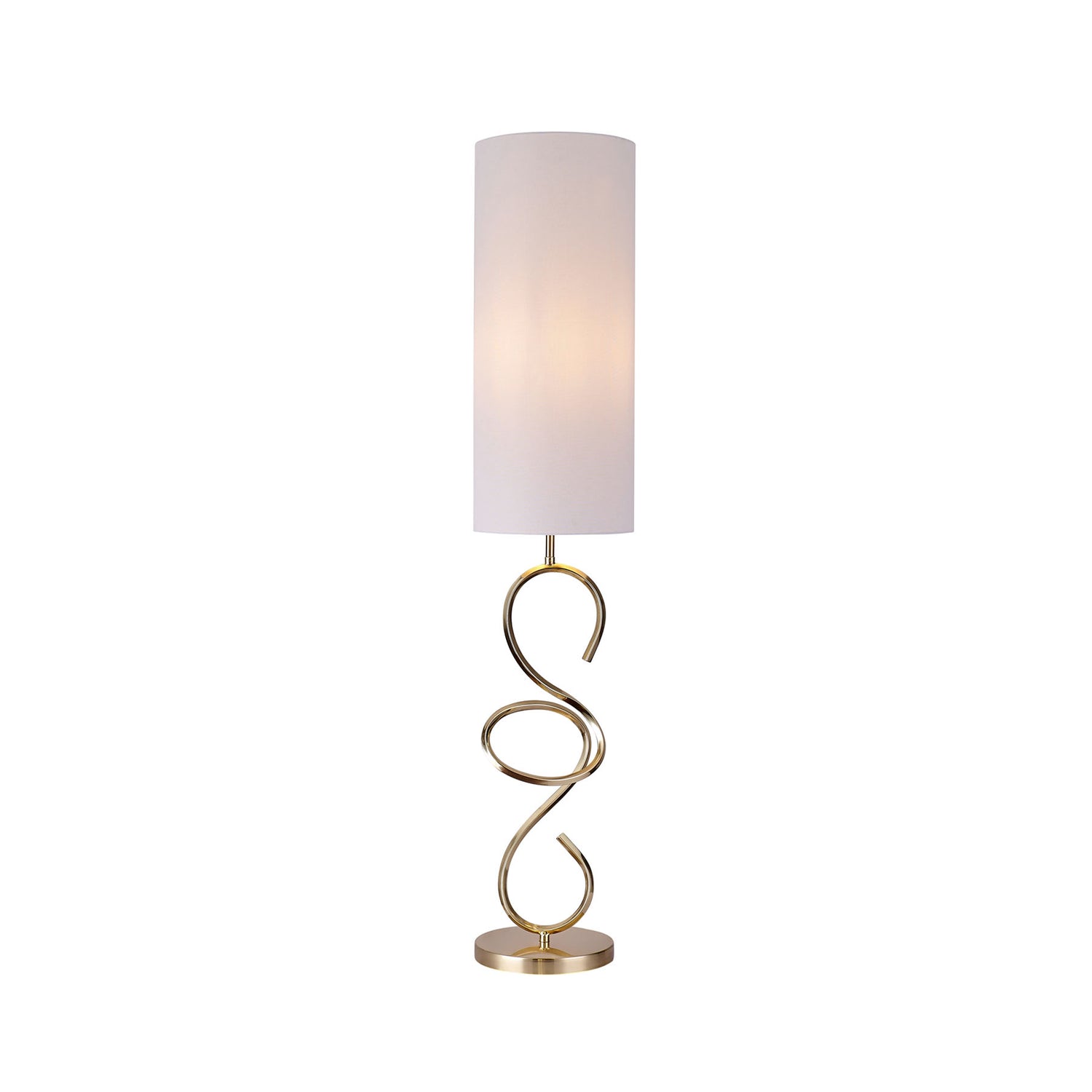 Zola Brass and White Contemporary Floor Lamp