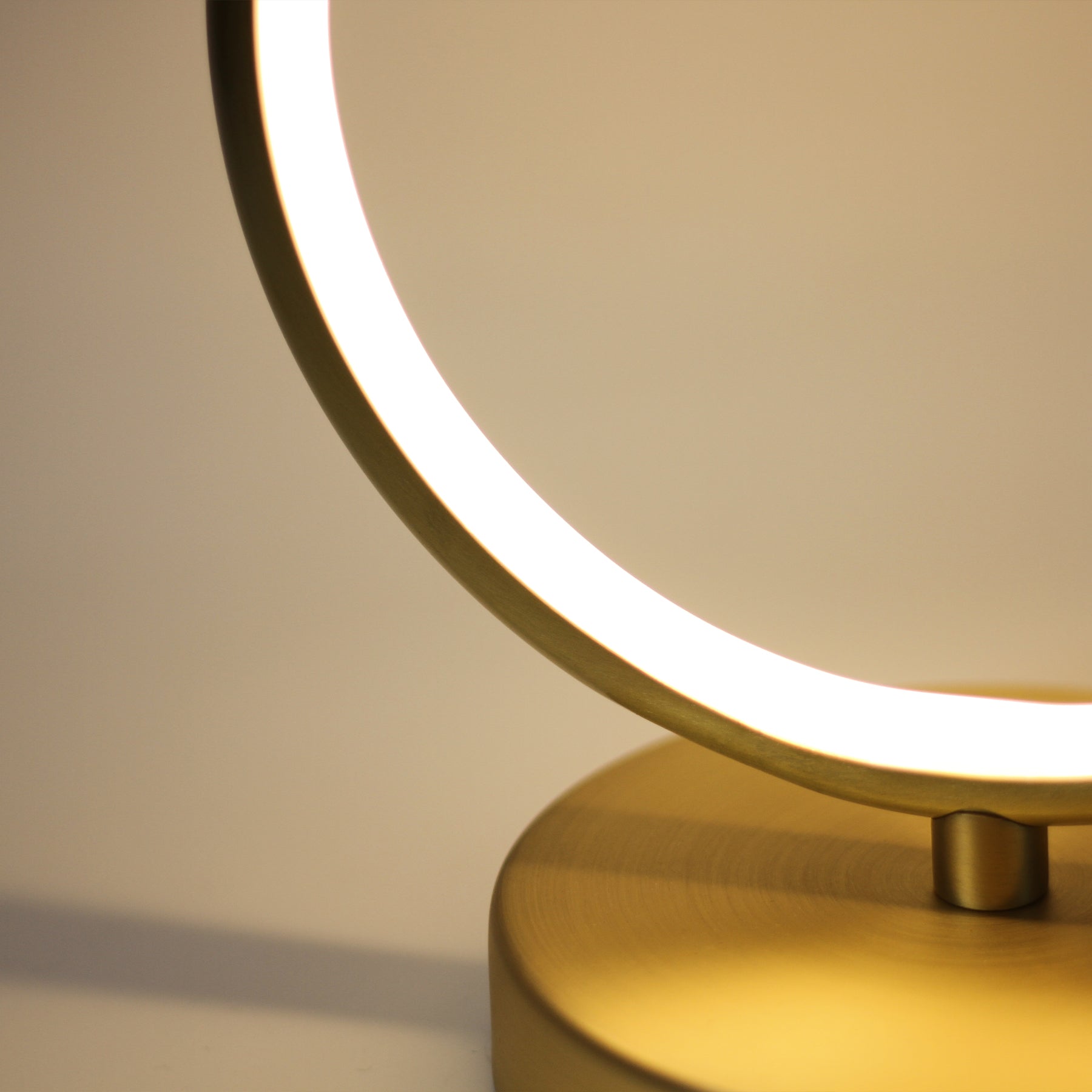 Marie Brass and White LED Ring Table Lamp