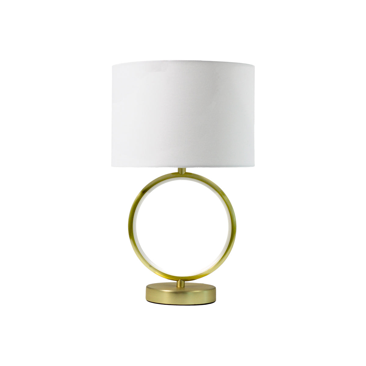 Marie Brass and White LED Ring Table Lamp