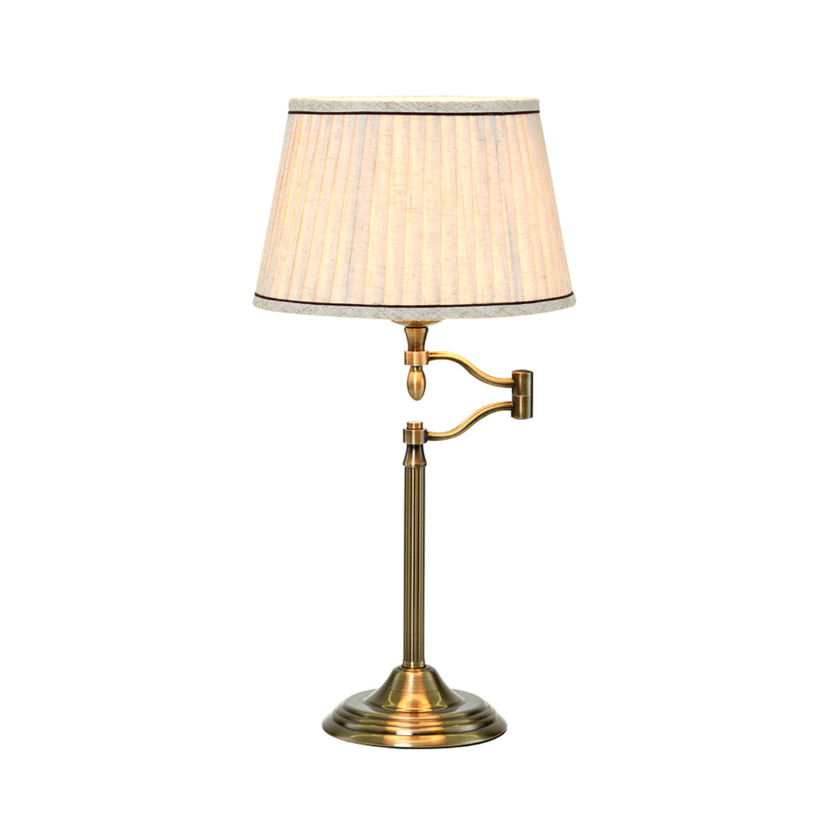 Nicollete Traditional Brass and Cream Table Lamp