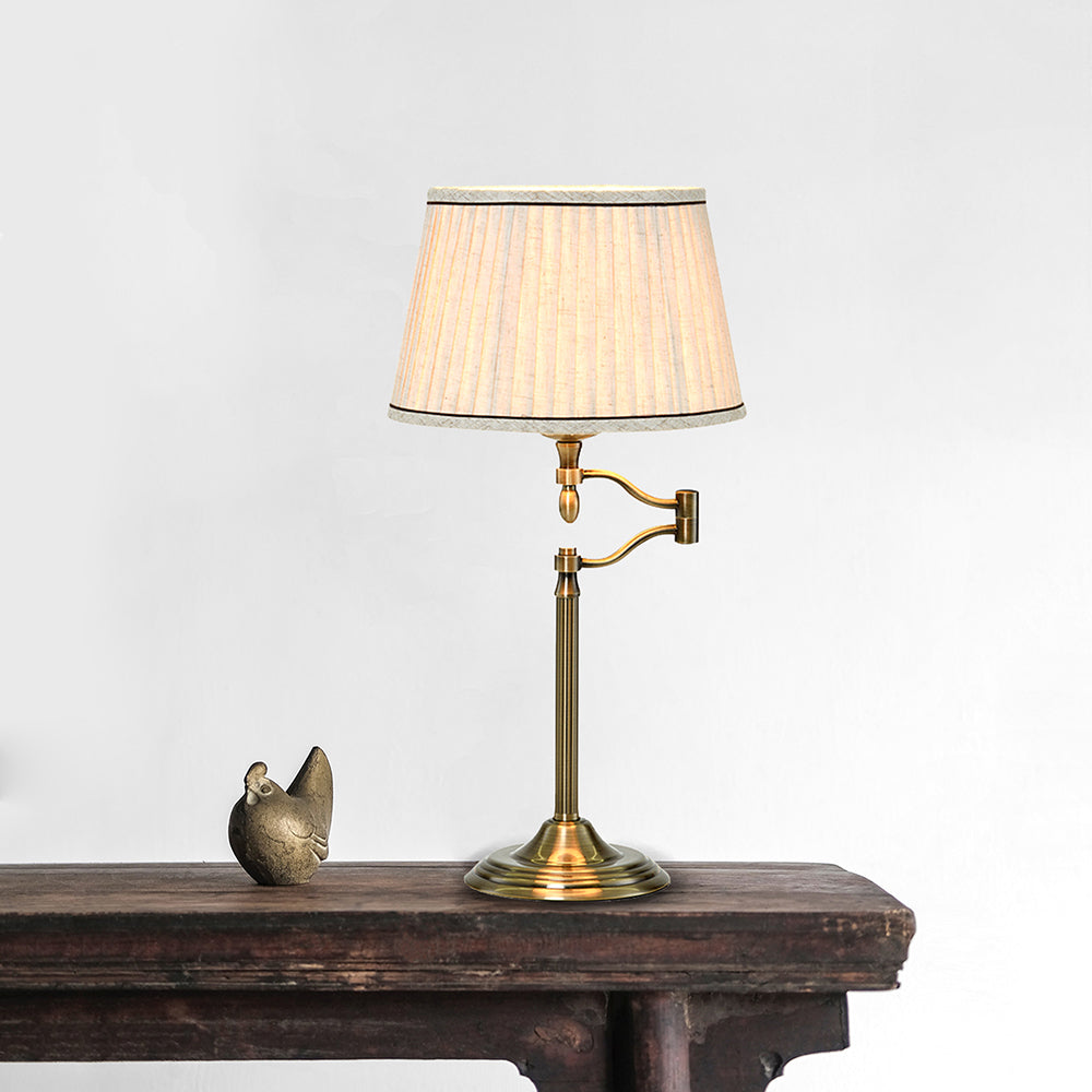 Nicollete Traditional Brass and Cream Table Lamp