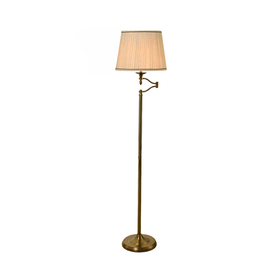 Nicollete Traditional Brass and Cream Floor Lamp