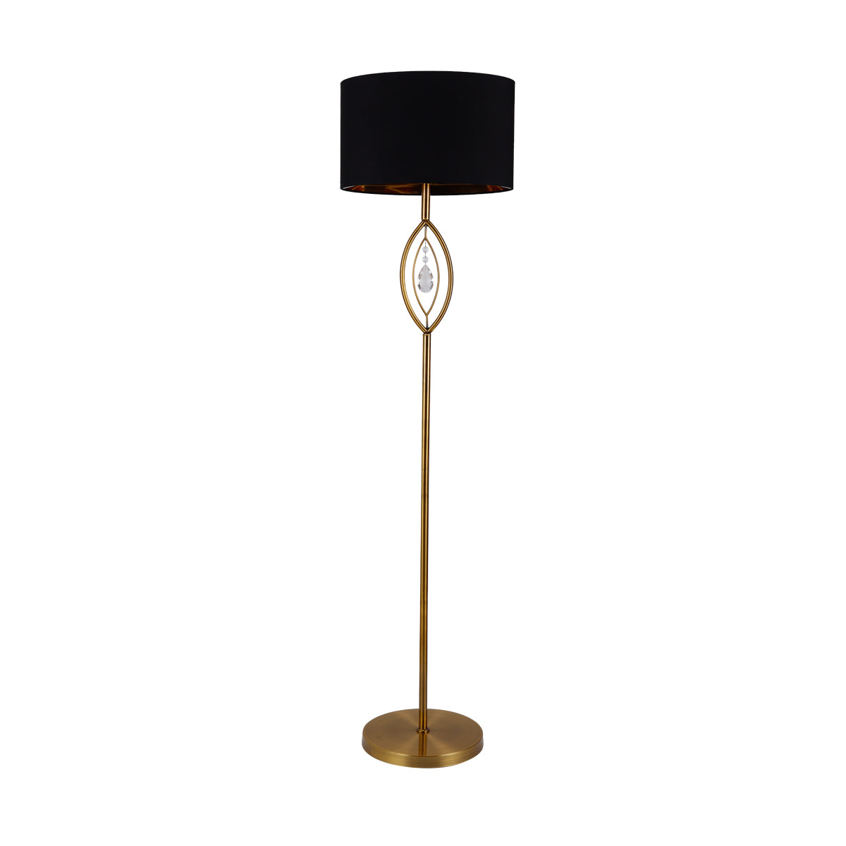 Greta Black and Brass Modern Retro Floor Lamp