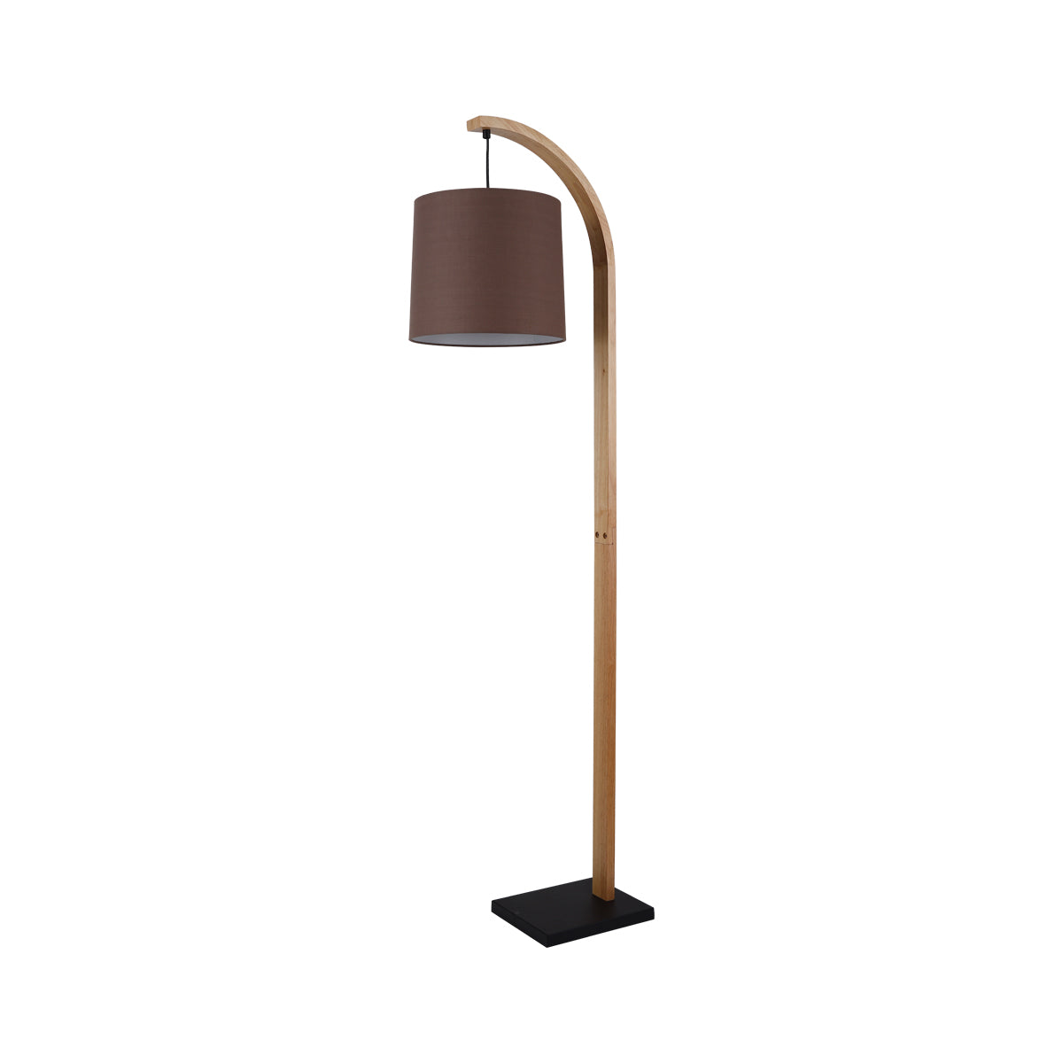 Thorina Black and Timber Modern Floor Lamp