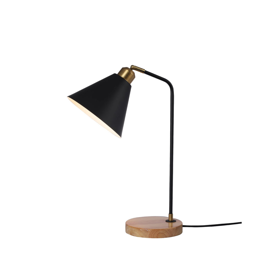 Aimee Black and Timber Modern Table Lamp