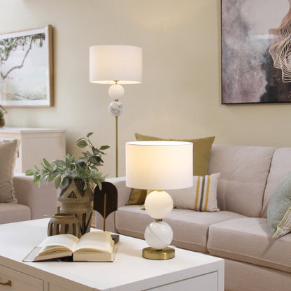 Murano Brass and White Modern Elegant Table Lamp