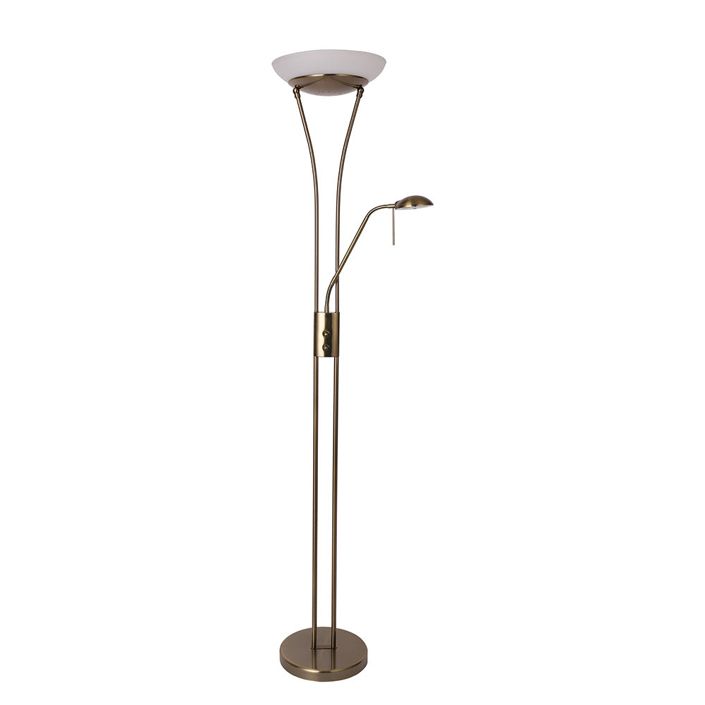 Reed Antique Brass Mother and Child LED Floor Lamp
