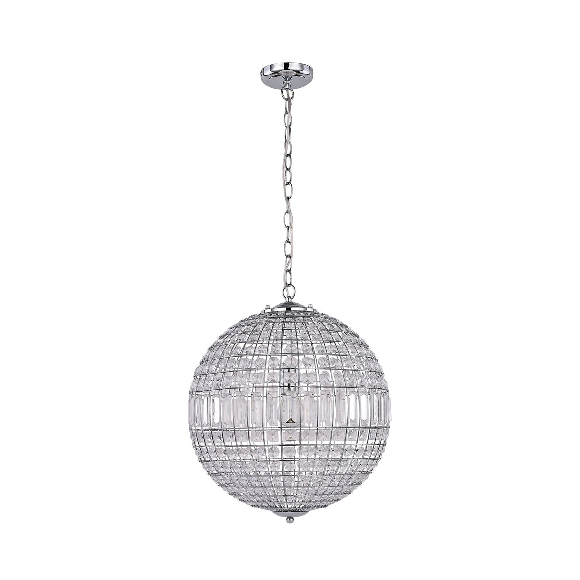 Lode Large 1 Light Glass and Chrome Ball Chandelier