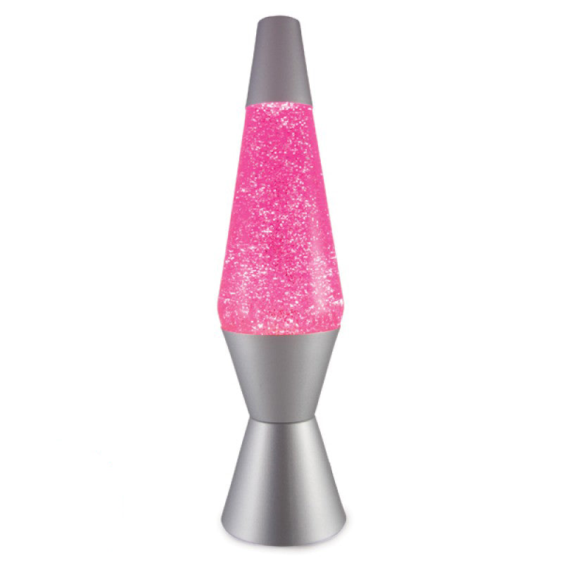 Pink with Silver Glitter Design Diamond Lava Lamp