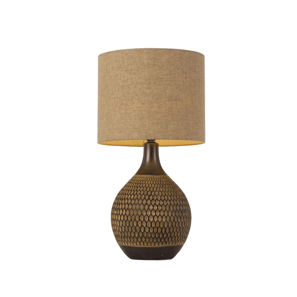 Macey Bronze Honeycomb Vase Table Lamp