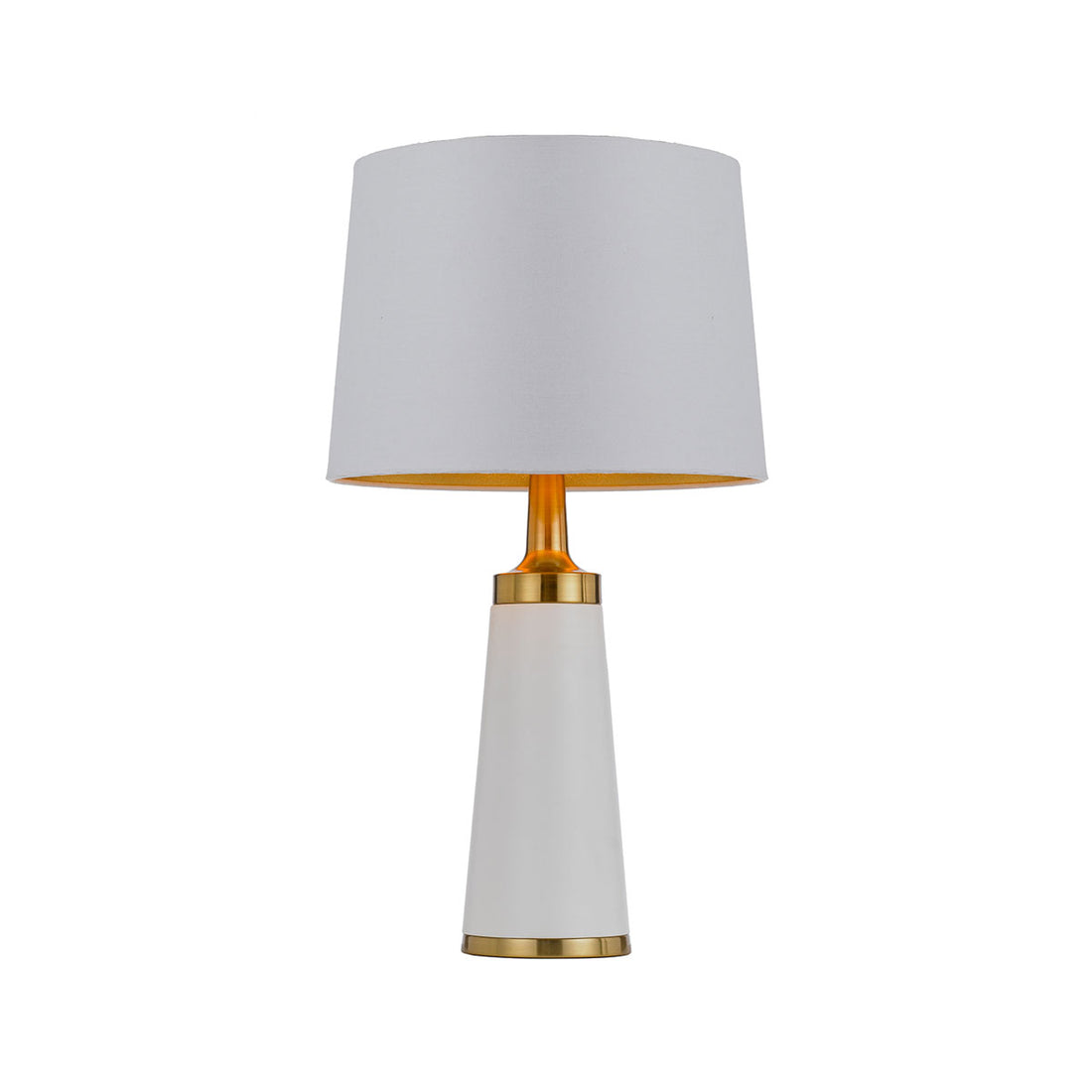 Margot White with Antique Gold Modern Table Lamp