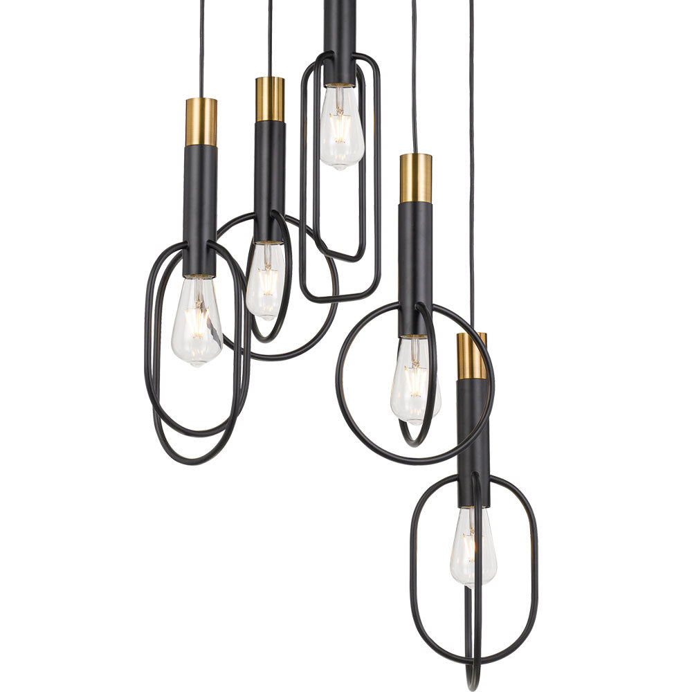 Marvin 5 Light Oval/Rectangular Overlap Frame Pendant