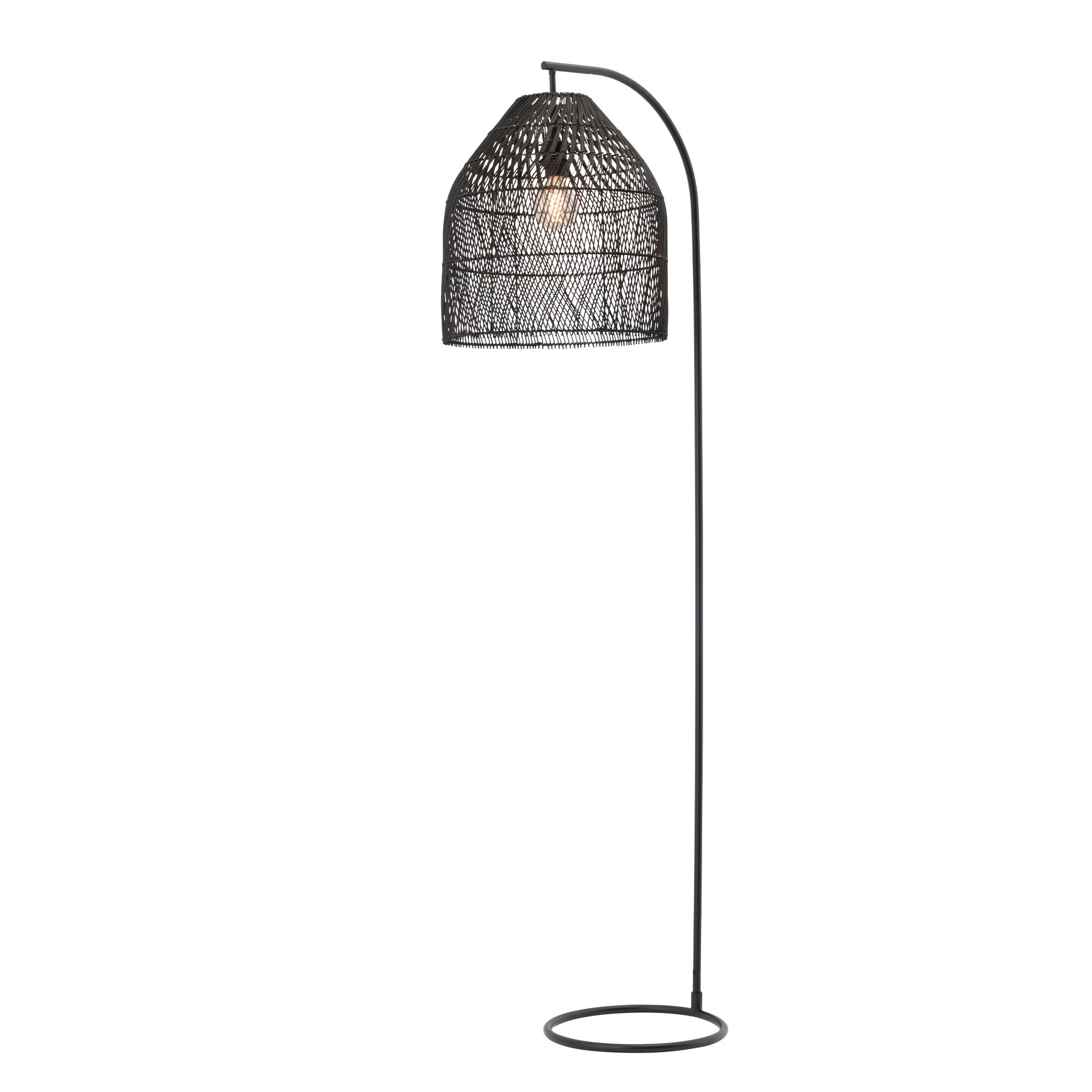 Sawyer Black rattan Modern Floor Lamp