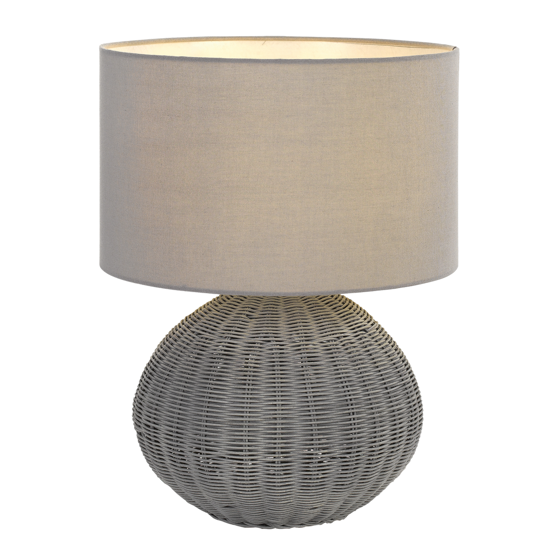 Mohan Grey Rattan Woven Ball Table Lamp