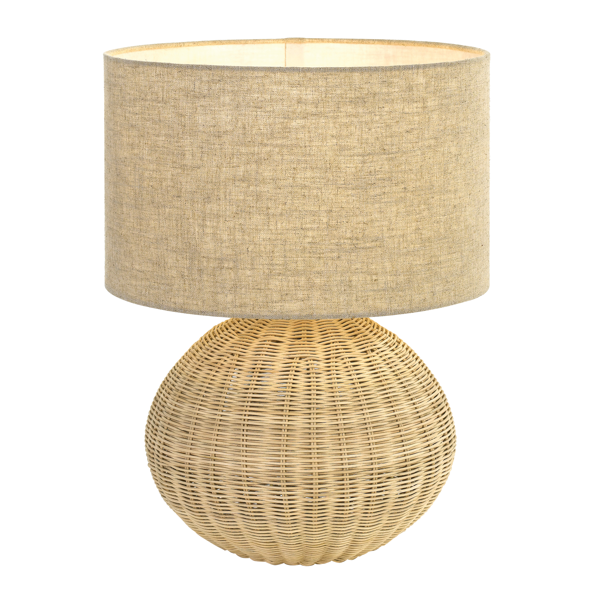 Mohan Sand Rattan Woven Ball Table Lamp
