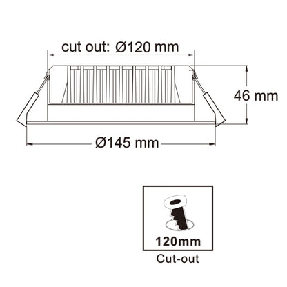 MOTION4 5000k 120mm LED Downlight kit with sensor