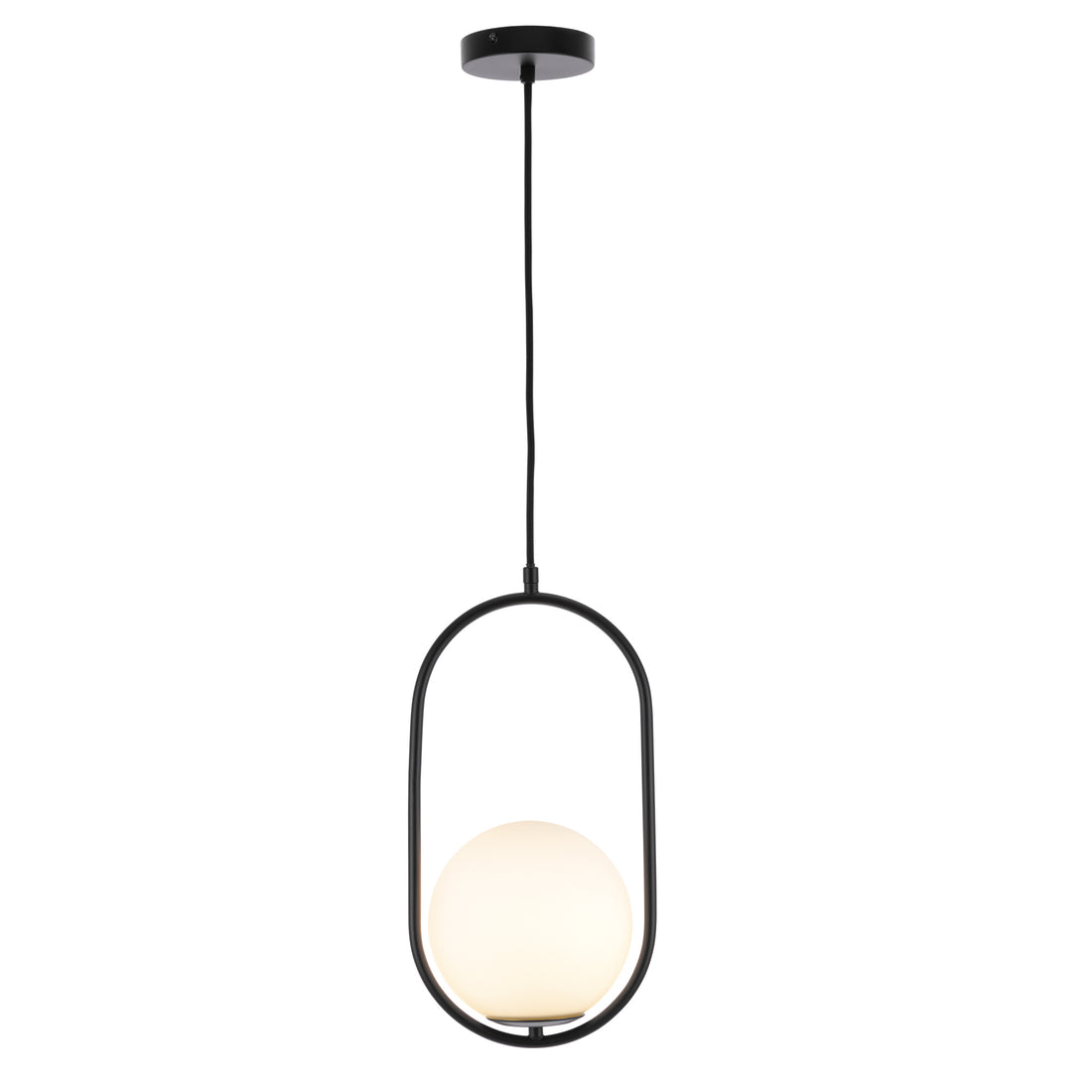 Ava Black and Opal Glass Modern Pendant