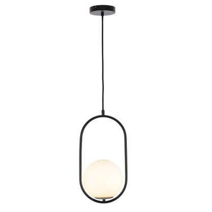 Ava Black and Opal Glass Modern Pendant