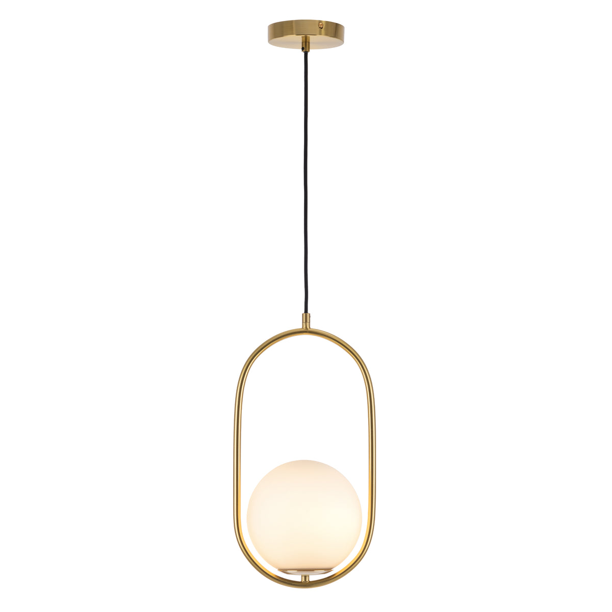 Ava Brass and Opal Glass Modern Pendant