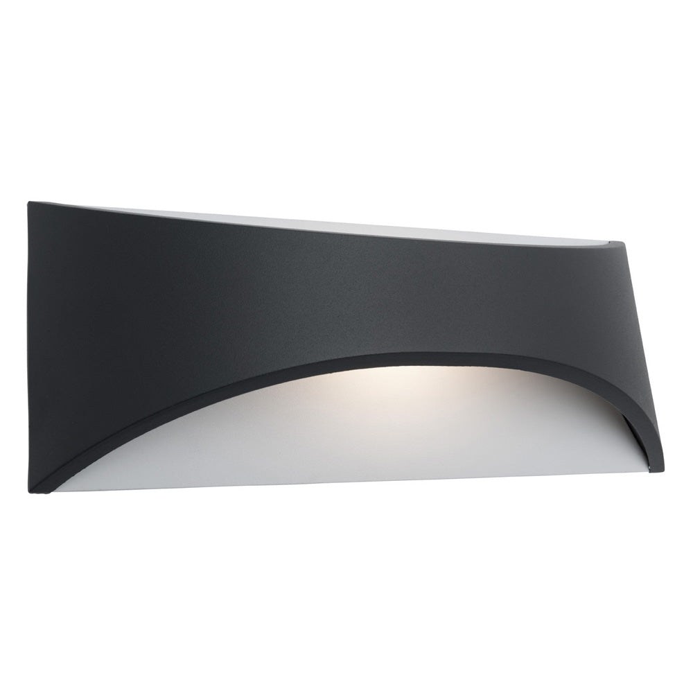 Wells 12w Black Up/Down Highlighter Tri-Colour Exterior Wall Light