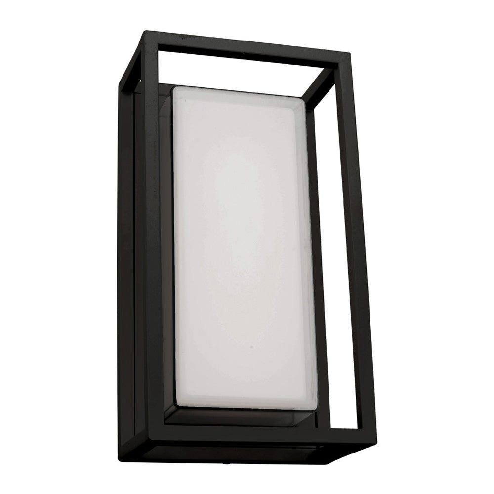Cayman Black Box and Frame LED Lantern Wall Exterior