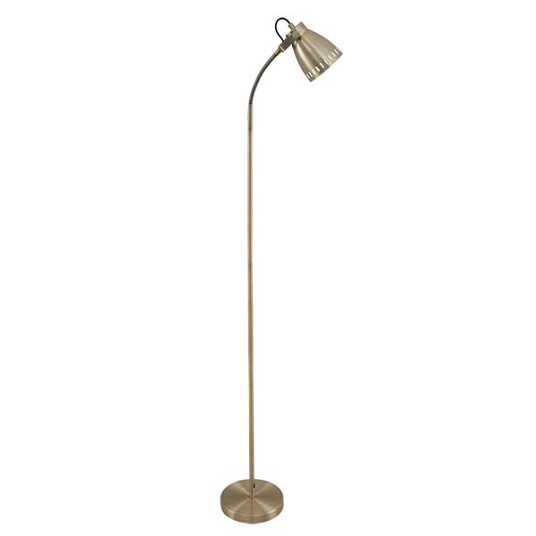 Nova Antique Brass Adjustable Gooseneck Floor Lamp