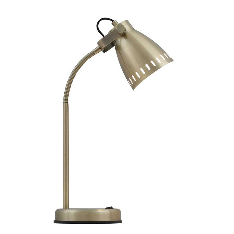 Nova Antique Brass Adjustable Gooseneck Table Lamp