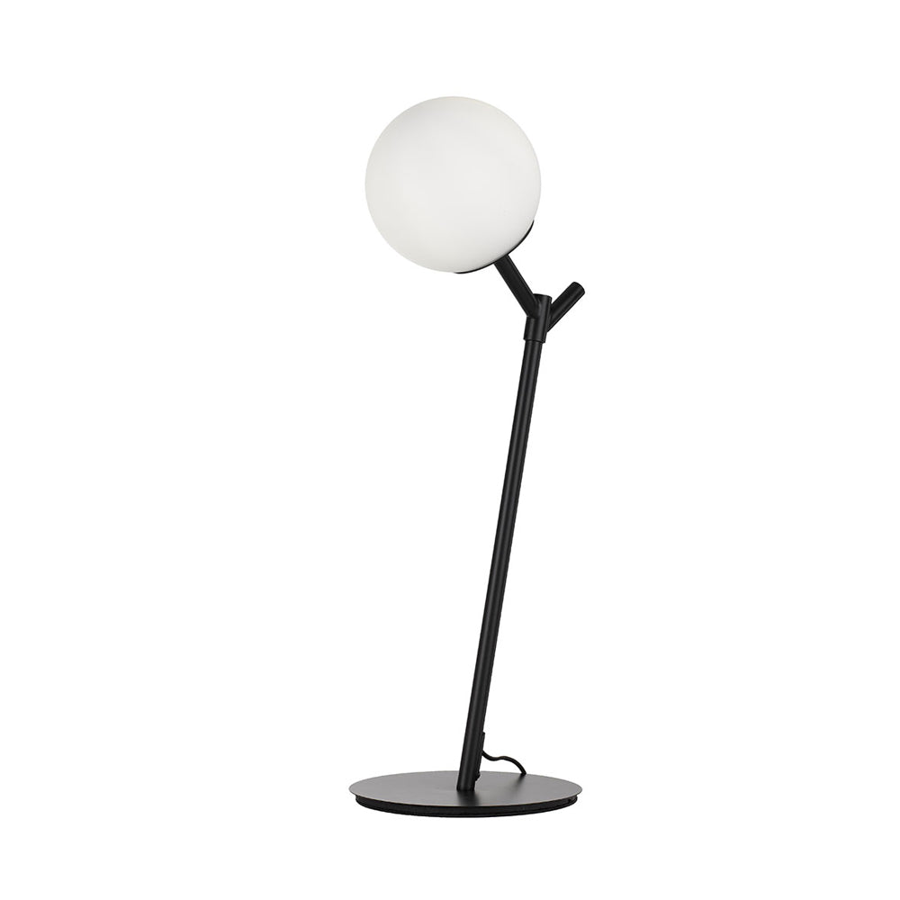 Ohh 1 Light Black with Opal Matt Glass Table Lamp