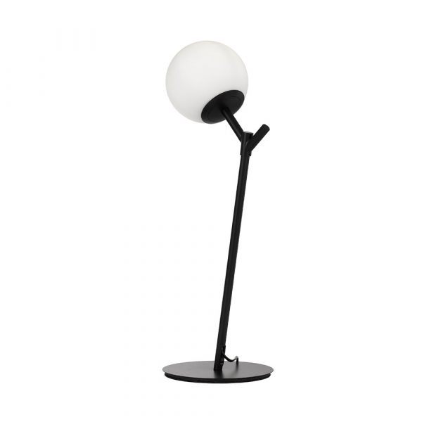 Ohh 1 Light Black with Opal Matt Glass Table Lamp