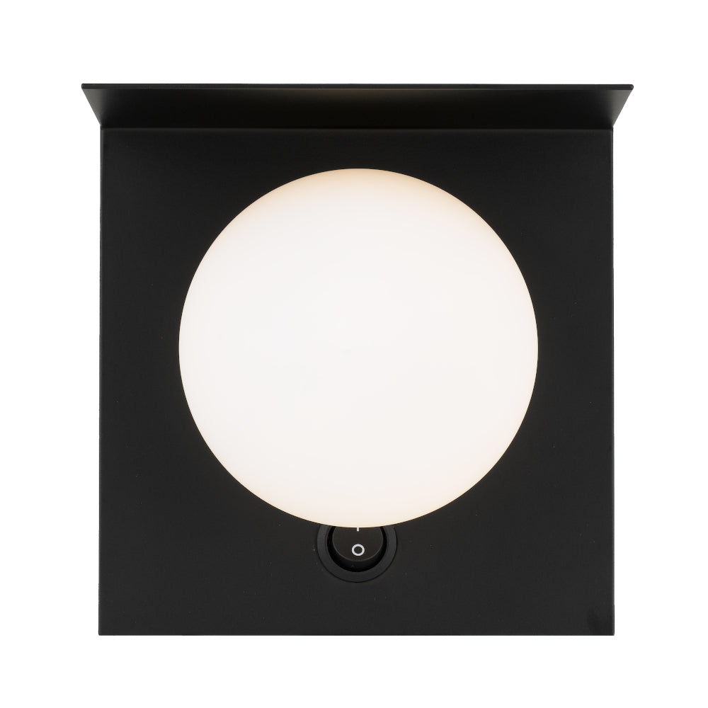 Olio 1 Light Black and Opal Retro Modern Wall Light