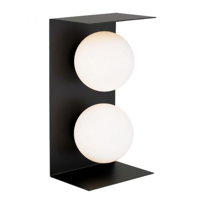 Olio 2 Light Black and Opal Retro Modern Wall Light