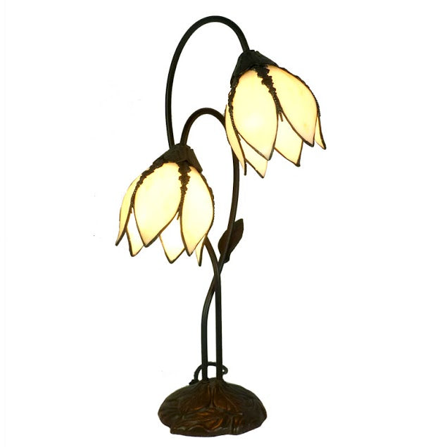 Gentiana Twin Beige Table Lamp