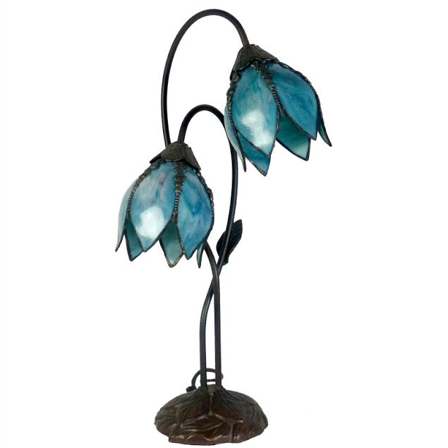Gentiana Twin Teal Table Lamp
