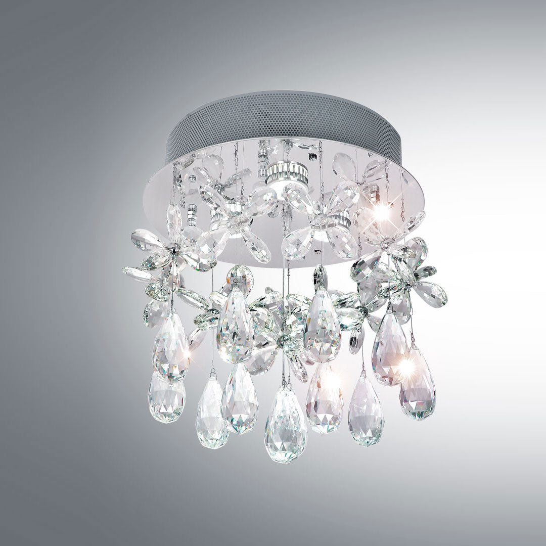 Paradis 32cm Butterfly Crystal and Chrome Close to Ceiling