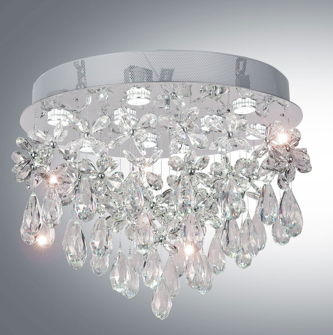 Paradis 45cm Butterfly Crystal and Chrome Close to Ceiling