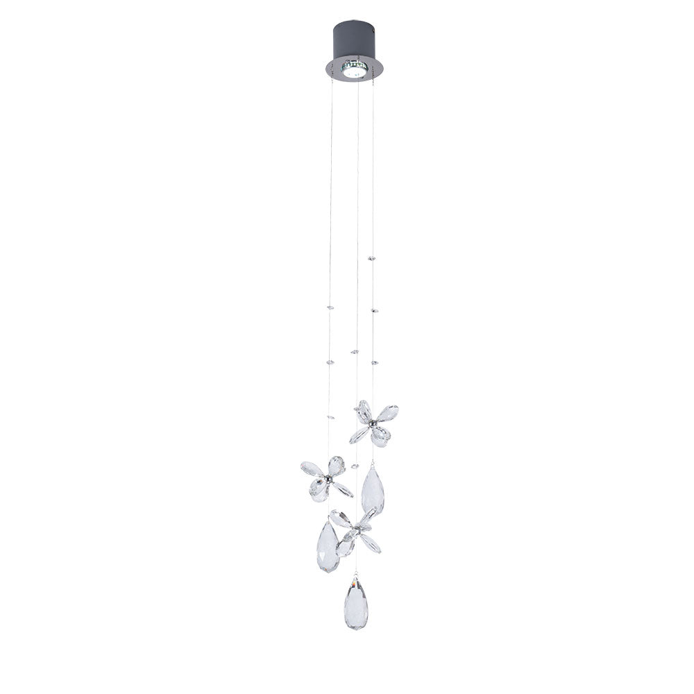 Paradis 1 light Butterfly Crystal and Chrome Pendant