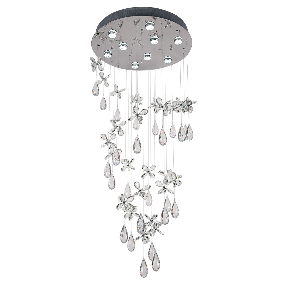 Paradis 135cm Butterfly Crystal and Chrome Pendant