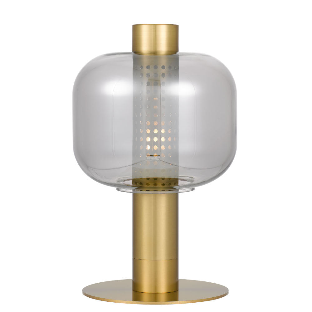 Parola Gold with Smoke Glass Contemporary Table Lamp