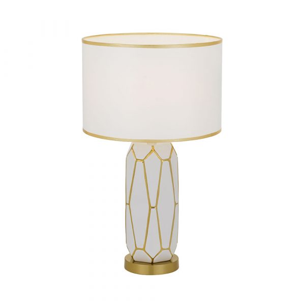 Pastor White and Gold Ceramic Elegant Table Lamp