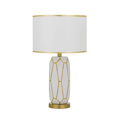 Pastor White and Gold Ceramic Elegant Table Lamp