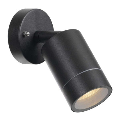 Peak Single Black Adjustable Cylinder Exterior Wall Light