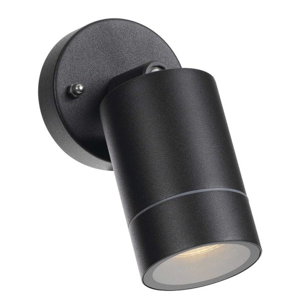 Peak Single Black Adjustable Cylinder Exterior Wall Light